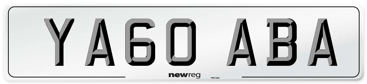 YA60 ABA Number Plate from New Reg